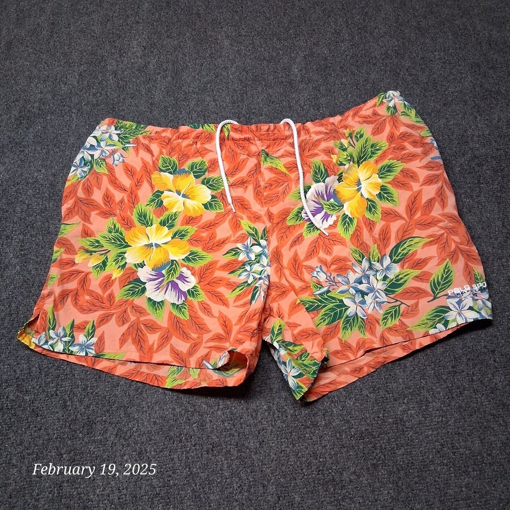 VGC VTG Polo Sport by Ralph Lauren Mesh Lined Tropical Swimming Trunks Men XL‎